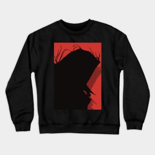 The Eminence in Shadow | Dope Black Silhouette of Shadow-sama in Red Background Color Crewneck Sweatshirt